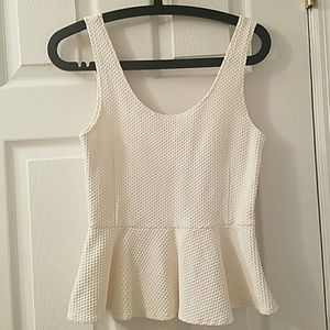 Ganni White Peplum Top